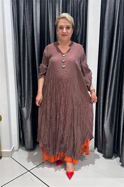 Selma Büyük Beden Katmanlı Tasarım Elbise