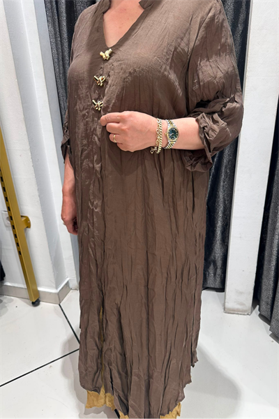 Selma Büyük Beden Katmanlı Tasarım Elbise