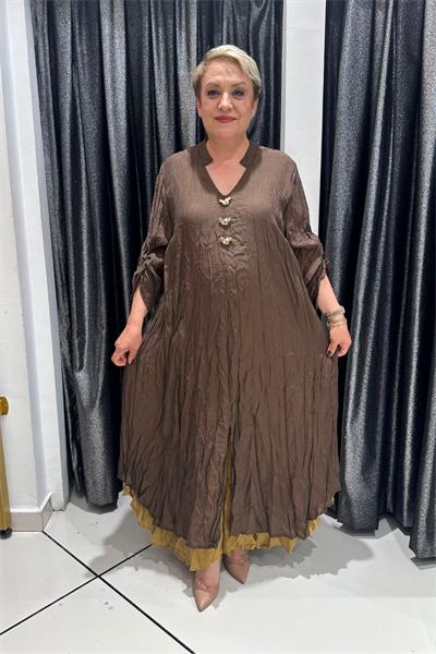 Selma Büyük Beden Katmanlı Tasarım Elbise
