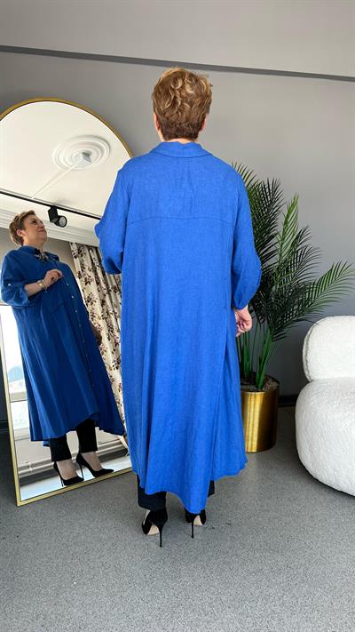 Selma Büyük Beden Kelebek Broşlu Elbise