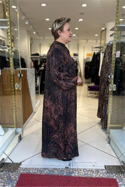 Selma Büyük Beden Kelebek Broşlu Şık Saten Elbise