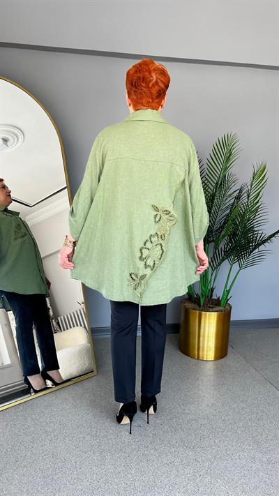 Selma Büyük Beden Keten Gömlek