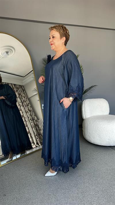 Selma Büyük Beden Kot Elbise