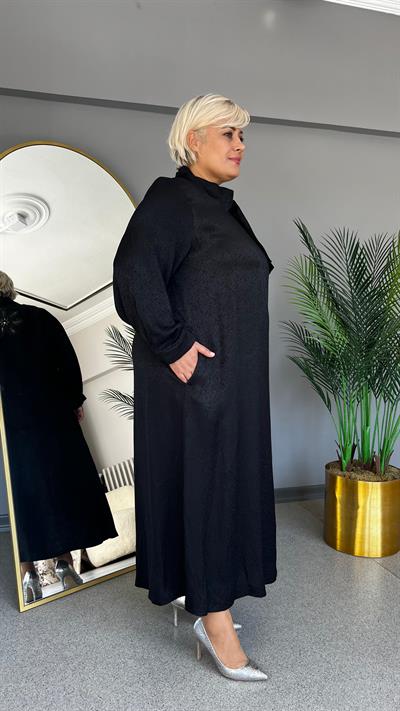 Selma Büyük Beden Kravatlı Elbise