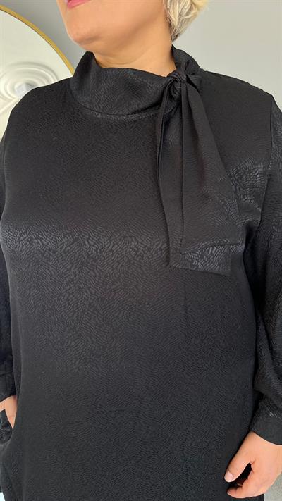 Selma Büyük Beden Kravatlı Elbise