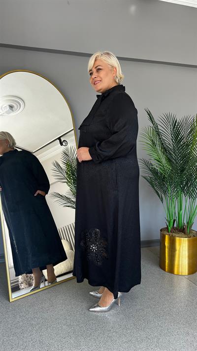 Selma Büyük Beden Kravatlı Elbise