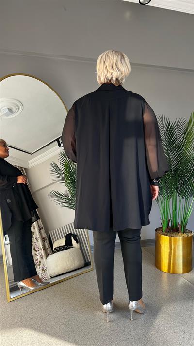 Selma Büyük Beden Krep Şifon Ceket