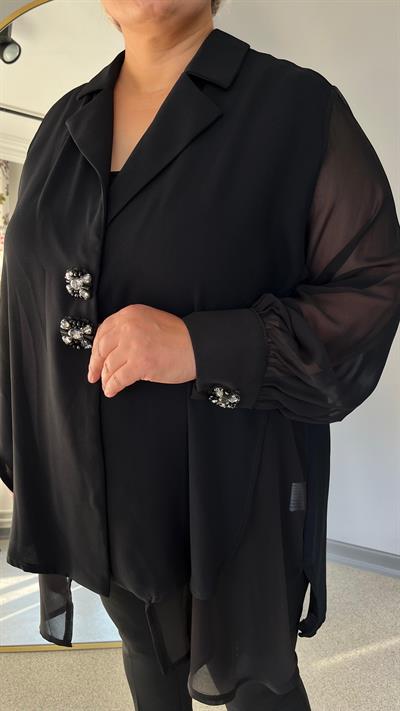 Selma Büyük Beden Krep Şifon Ceket