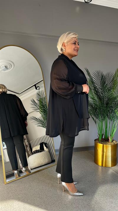 Selma Büyük Beden Krep Şifon Ceket