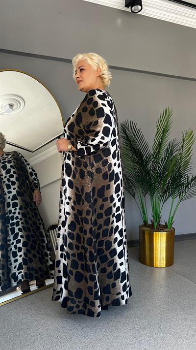 Selma Büyük Beden Kristal Taş Detaylı Saten Elbise