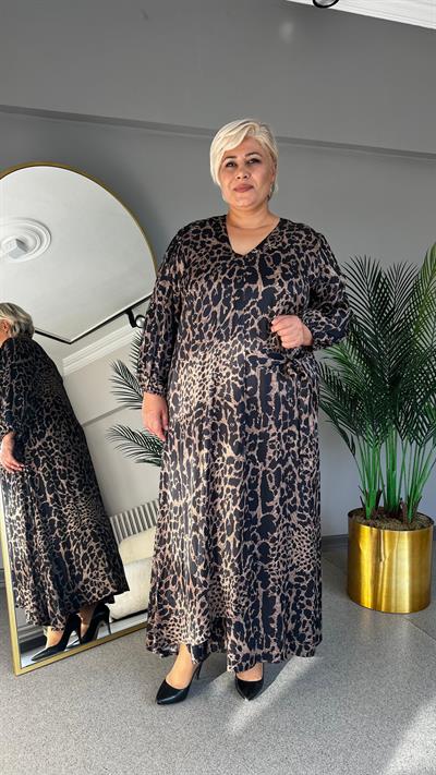 Selma Büyük Beden Kruvaze Elbise