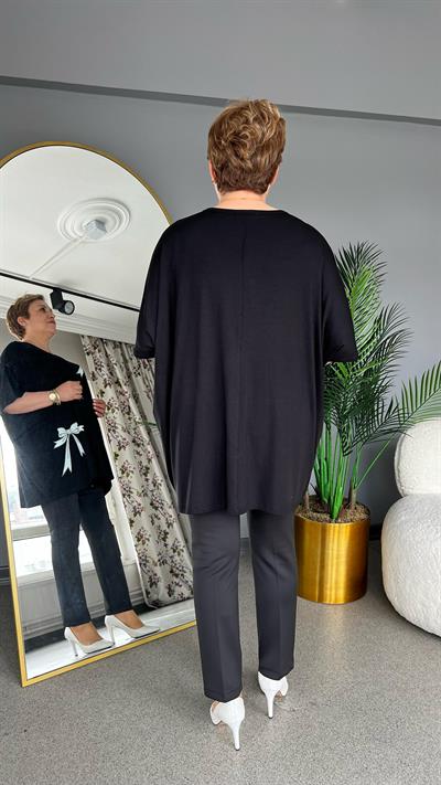 Selma Büyük Beden Kurdele İşlemeli Bluz