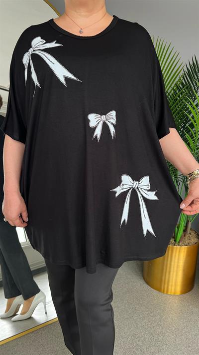 Selma Büyük Beden Kurdele İşlemeli Bluz