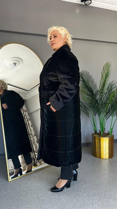 Selma Büyük Beden Kürk ve Kapitone Kaban