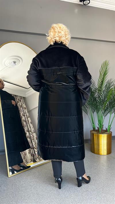 Selma Büyük Beden Kürk ve Kapitone Kaban