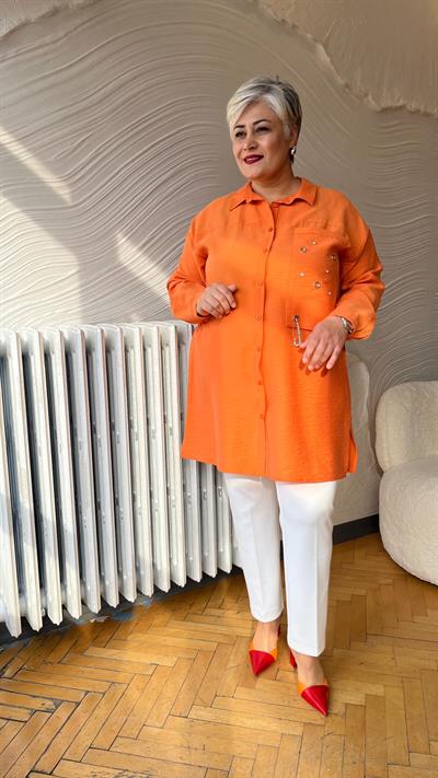 Selma Büyük Beden Kuşgözlü Gömlek