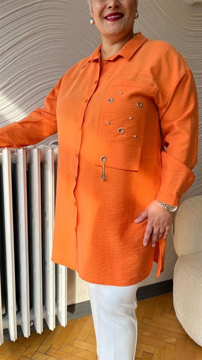 Selma Büyük Beden Kuşgözlü Gömlek