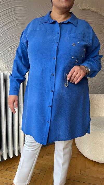 Selma Büyük Beden Kuşgözlü Gömlek