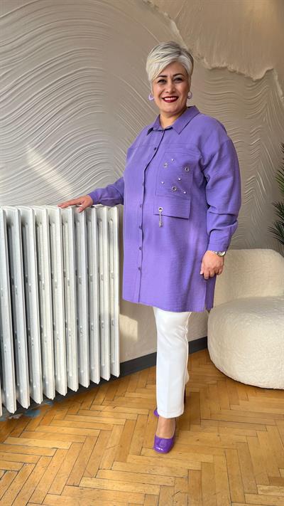 Selma Büyük Beden Kuşgözlü Gömlek