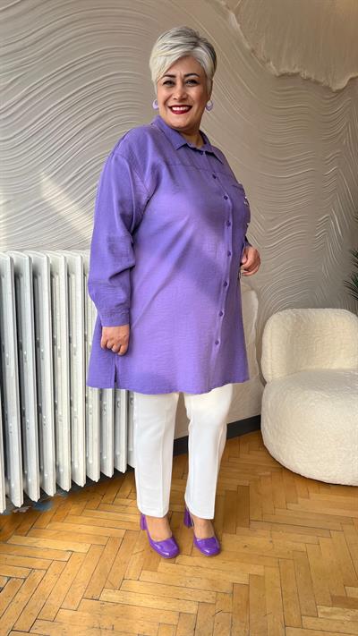 Selma Büyük Beden Kuşgözlü Gömlek