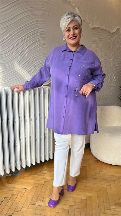 Selma Büyük Beden Kuşgözlü Gömlek