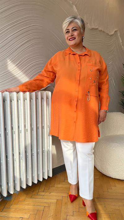 Selma Büyük Beden Kuşgözlü Gömlek