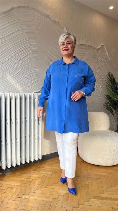 Selma Büyük Beden Kuşgözlü Gömlek