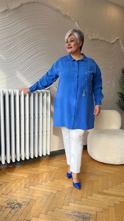 Selma Büyük Beden Kuşgözlü Gömlek