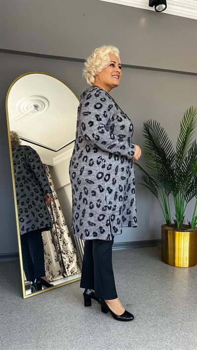 Selma Büyük Beden Leopar Desenli Bluz