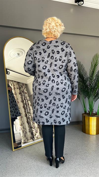 Selma Büyük Beden Leopar Desenli Bluz
