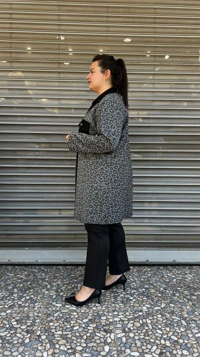 Selma Büyük Beden Leopar Desenli İçli Dışlı Takım