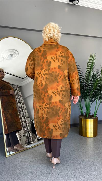 Selma Büyük Beden Leopar Desenli Renkli Elbise