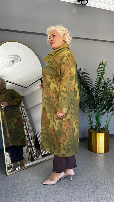 Selma Büyük Beden Leopar Desenli Renkli Elbise