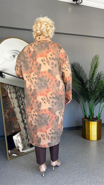 Selma Büyük Beden Leopar Desenli Renkli Elbise