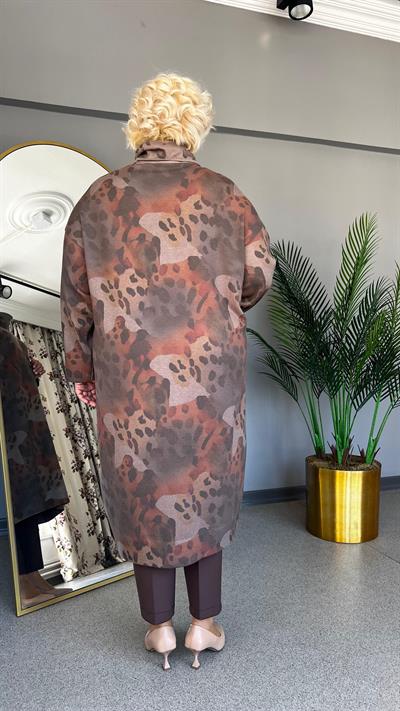 Selma Büyük Beden Leopar Desenli Renkli Elbise