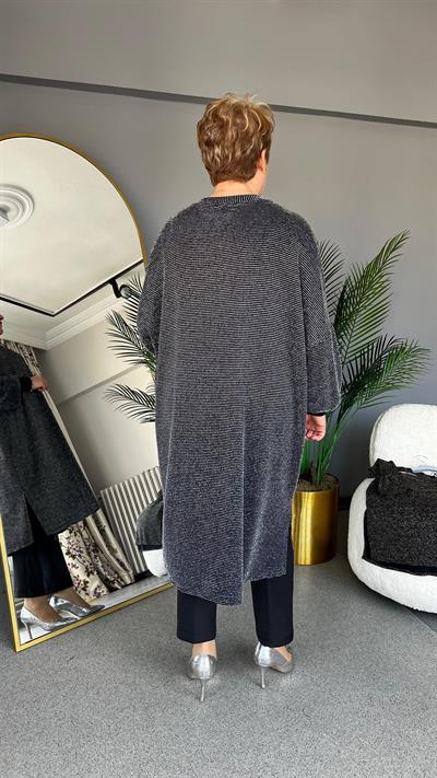 Selma Büyük Beden Likralı Çizgili Tunik