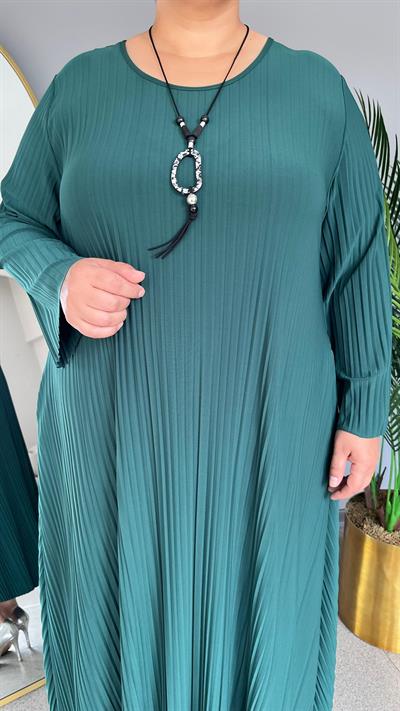 Selma Büyük Beden Likralı Plise Tunik-Elbise