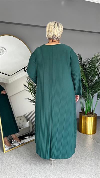 Selma Büyük Beden Likralı Plise Tunik-Elbise