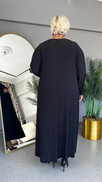 Selma Büyük Beden Likralı Plise Tunik-Elbise