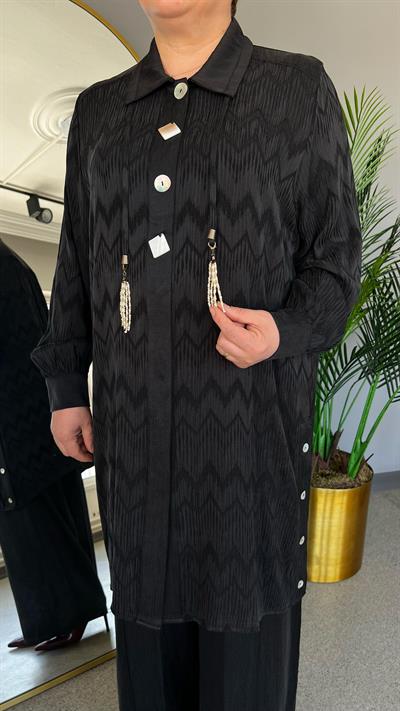 Selma Büyük Beden Lyocell Pantolonlu Takım