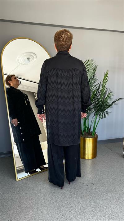 Selma Büyük Beden Lyocell Pantolonlu Takım