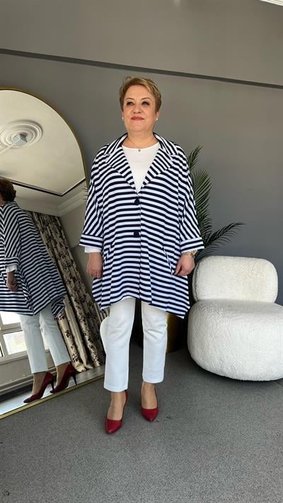 Selma Büyük Beden Marine Ceket