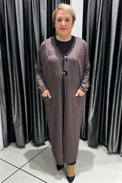 Selma Büyük Beden Merserize Şık Hırka