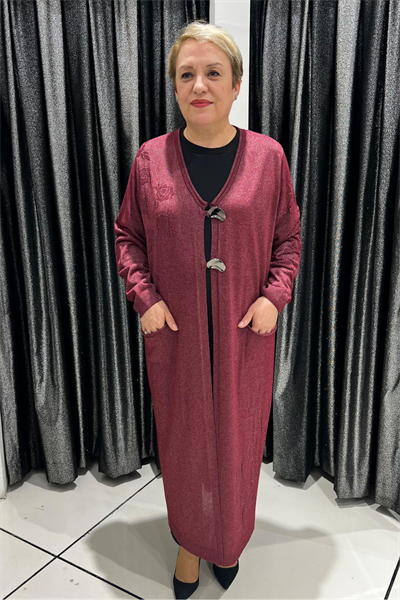 Selma Büyük Beden Merserize Şık Hırka