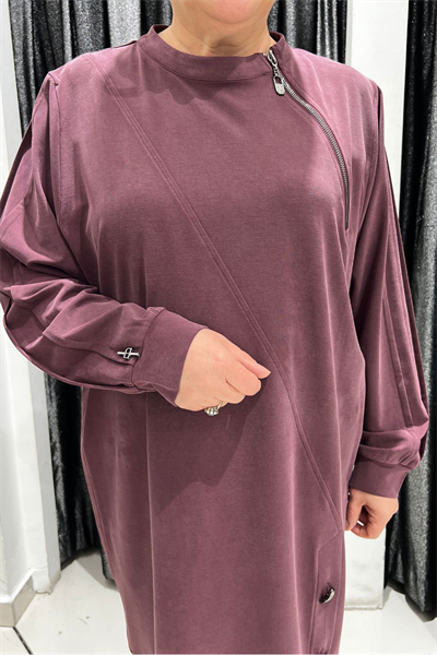 Selma Büyük Beden Modern Çapraz Fermuar Tunik