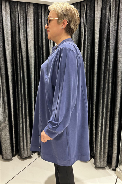 Selma Büyük Beden Modern Çapraz Fermuar Tunik