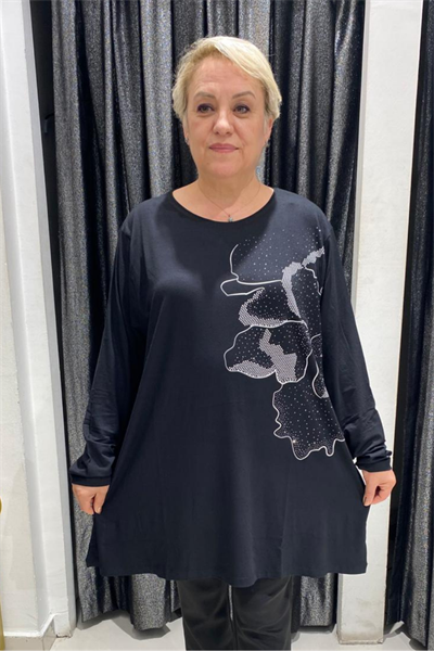 Selma Büyük Beden Modern Desen Detaylı Tunik
