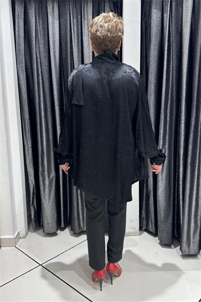 Selma Büyük Beden Modern Detaylı Saten Tunik