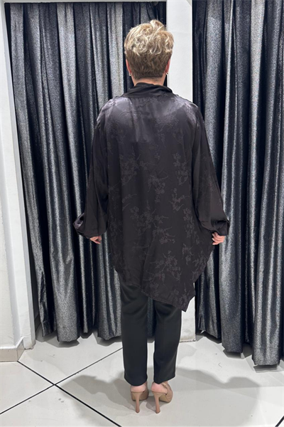 Selma Büyük Beden Modern Detaylı Saten Tunik