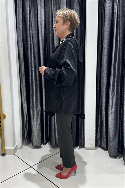 Selma Büyük Beden Modern Detaylı Saten Tunik